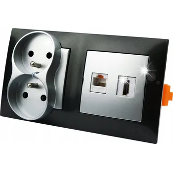 Elektrická zásuvka Nástěnná zásuvka HDMI RJ-45 s napájením 230V