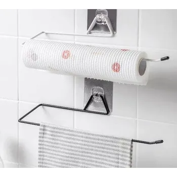 Držák kuchyňských utěrek Držák věšák na papírové kuchyňské utěrky loftový styl do kuchyně přísavka