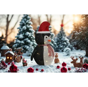 Vánoční světelná dekorace Teleskopický LED Tučňák