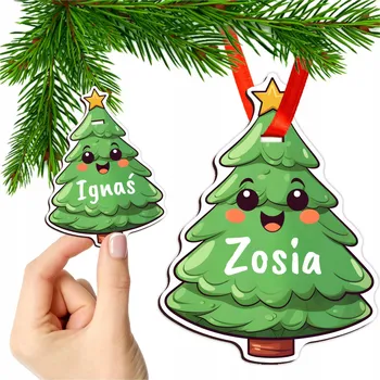 Vánoční dekorace Vánoční Koule s jménem VÁNOČNÍ STROMEČEK závěsná ozdoba na stromeček ozdoba MIKULÁŠE pro děti