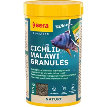 Krmivo pro rybičky SERA CICHLID MALAWI GRANULES ( GRANUGREEN ) 250 ml / 135 g - Granule pro cichlidy Malawi