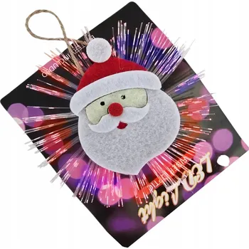 Vánoční dekorace VÁNOČNÍ KOULE NA VÁNOČNÍ STROMEČEK SVÍTÍCÍ LED Mikuláš SOB FIBER MIX 3 10 CM