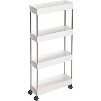 regál Koupelnový regál na kolečkách Songmics KSC08WT 86x13x40 cm, bílý