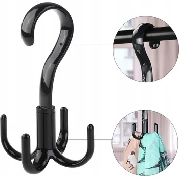 Věšák 3 ks otočný věšák na kravaty o 360° - držák na kravaty, opasek, šátek