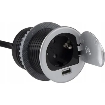 Elektrická zásuvka Elektrická Zásuvka do pracovní desky Design Light stříbrná