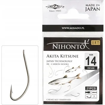 Rybářský háček Háčky Mikado Akita Kitsune s protihrotem 10 ks