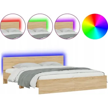 Postel Rám postele s LED podsvícením dub sonoma 203 x 185 x 70 cm