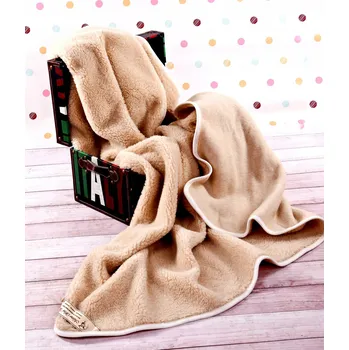 Prostěradlo Přehoz Merino Wool vlna 160 cm x 200 cm modrý