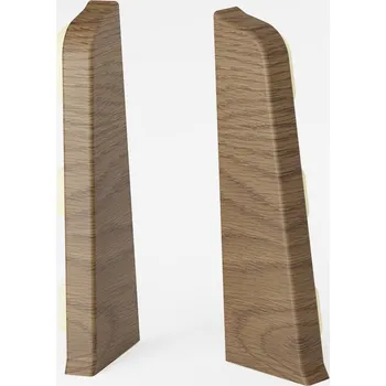 soklová lišta Levá koncovka, pravá koncovka Salag PVC 24 x 75, délka 8 cm, dub