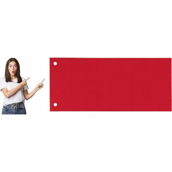 Kartonové rozdělovače do pořadače 1/3 A4 100 Ks červené ESSELTE