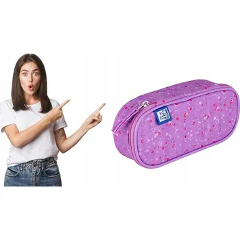 Penál Pouzdro s klopou - penál OXFORD FLORAL tmavě fialové