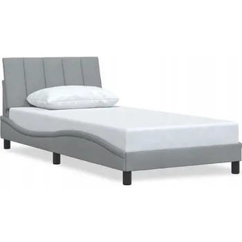 Postel Rám postele světle šedý 218 x 105 x 74,5 cm s čelem 100 x 3 x 45 cm