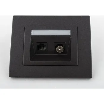 Elektrická zásuvka Počítačová a anténní zásuvka grafitová VILMA