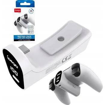 Herní konzole Přenosná dobíjecí akumulátor baterie IPega P5042 pro ovladač PS5 - bílá