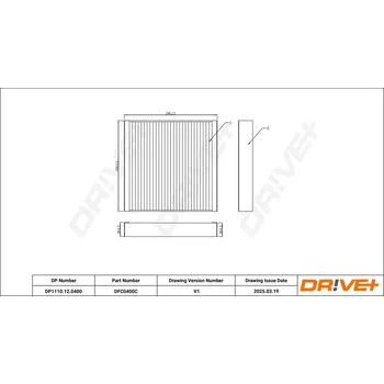Kabinový filtr Kabinový (pylový) filtr DRIVE+ DP1110.12.0400