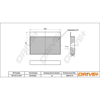 Kabinový filtr Kabinový (pylový) filtr DRIVE+ DP1110.12.1078