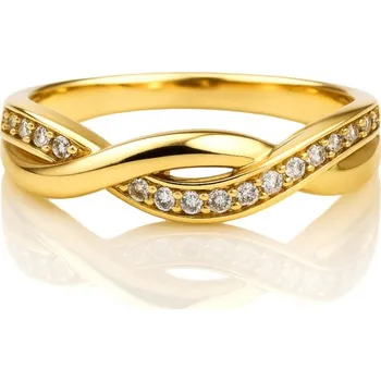 Prsten Flamenco Mystique Pozlacený prsten z chirurgické oceli s kubickou zirkonií PST978, velikost prstenu: US7 EU14 Velikost prstenu: US6 EU11