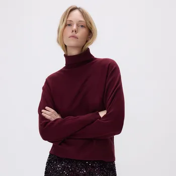 Dámský svetr Reserved - Svetr s rolákem - hnědá - 220HI-83M - 220HI-83M-XL