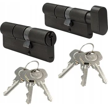 Vložka do dveří Vložka 50/55 + vložka s knoflíkem G55/50 černá, Yale Assa Abloy