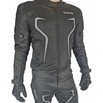 Moto bunda RIDA FLEX Textilní Motocyklová Bunda Pánská Černo-Šedá Vel. M - Ideální do Města