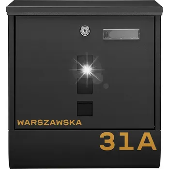 Poštovní schránka POŠTOVNÍ SCHRÁNKA NA DOPISY ČERNÁ + ZLATÝ VZOR