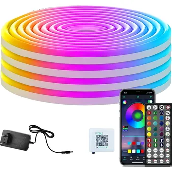 LED osvětlení LED PÁSEK 5M RGB VODĚODOLNÝ 5050 DÁLKOVÝ OVLADAČ + OVLÁDÁNÍ APLIKACÍ
