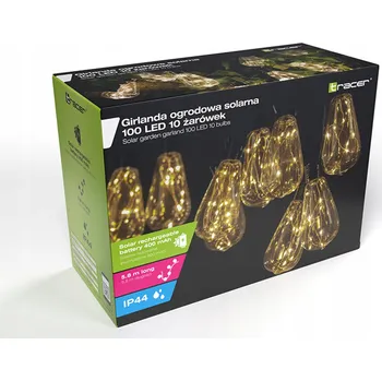 Venkovní osvětlení Světelný řetěz Tracer 580 cm solární bílý