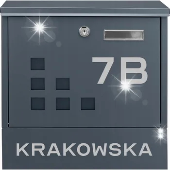 Poštovní schránka POŠTOVNÍ SCHRÁNKA ANTRACIT NA POŠTU + ČÍSLO DOMU