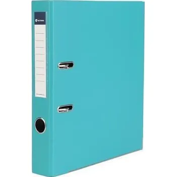 Archivační box Pákový pořadač "Basic", tyrkysový, 50 mm, A4, s ochranným spodním kováním, PP/karton, VICTORIA OFFIC