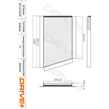 Kabinový filtr Kabinový (pylový) filtr DRIVE+ DP1110.12.0182