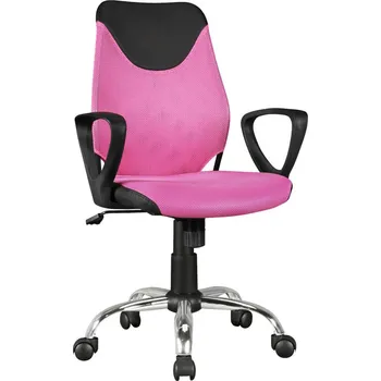 MID.YOU OTOČNÁ ŽIDLE PRO MLÁDEŽ, vzhled kůže, síť, růžová, pink - 000850032301