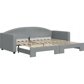 Pohovka Rozkládací lehátko/pohovka světle šedá 223 x 100 x 75 cm / 223 x 192,5 x 75 cm