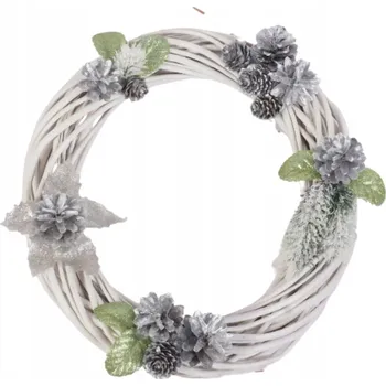 Věnec Dekorativní věnec z proutí (Bílý/30 cm)