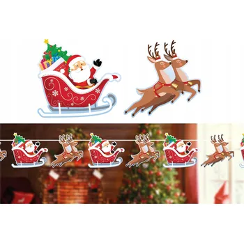 Vánoční dekorace Vánoční girlanda Saně Santa Clause 300 cm Vánoce