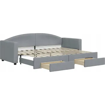 Pohovka Rozkládací lehátko-pohovka světle šedá 223 x 90 x 75 cm