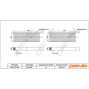 Kabinový filtr Kabinový (pylový) filtr DRIVE+ DP1110.12.1090