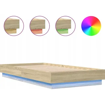 Postel Rám postele s RGB LED podsvícením, dub sonoma, 193 x 78 x 23 cm