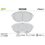Sada brzdových destiček, vždy 4 kusy v sadě VALEO 302548
