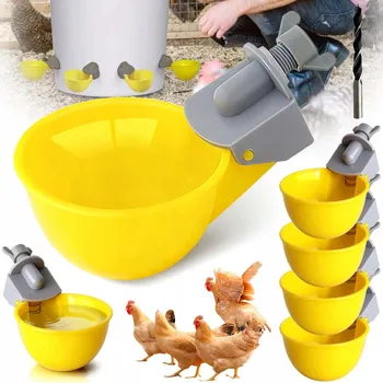 Krmítko pro ptáka 4 KUSŮ AUTOMATICKÉ NAPÁJEČKY PRO SLEPICE, DRŮBEŽ NA VODU DIY SADA S VRTÁKEM