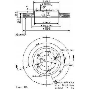 Brzdový kotouč Brembo 09.9574.10 Brzdový kotouč