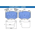 Sada brzdových destiček, vždy 4 kusy v sadě ATE 13.0470-4701.2