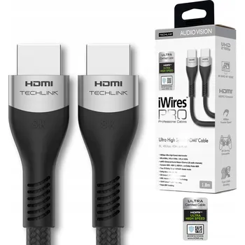 Video kabel HDMI KABEL ULTRA HIGH SPEED 48 Gbps TECHLINK IWIRES PRO 8K 711818, 1,8 m