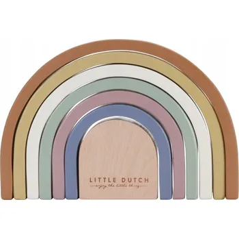 Dřevěná hračka Skládačka Little Dutch Vintage Duha dřevěná 7 dílků