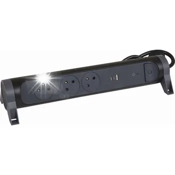 Napájecí kabel LEGRAND Prodlužovací Kabel 3x2PZ + USB A/C 1,5m černý