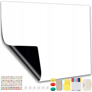 Magnetická tabule na lednici, popisovatelná za sucha, bílá, 40×80 cm