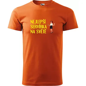 Sablio Tričko s potiskem Nejlepší servírka na světě - oranžové M