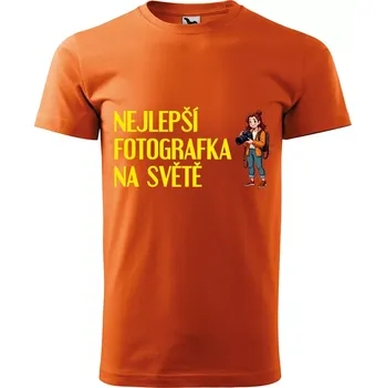 Sablio Tričko s potiskem Nejlepší fotografka na světě - oranžové S