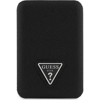 Powerbanka Guess PU Grained Triangle Logo MagSafe powerbanka 5000mAh černá