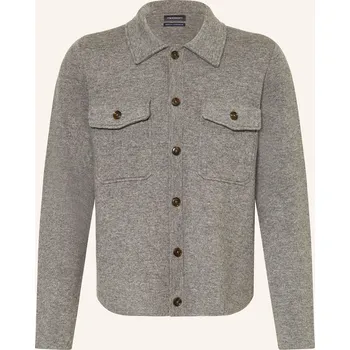 Pánský svetr Strokesman's Pánský Pletený Kardigan Z Merino Vlny, šedá, 3XL