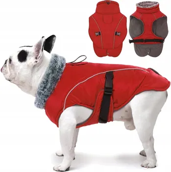 Obleček pro psa Obleček Bunda pro Psa Vodotěsná Reflexní s Límcem Červená M